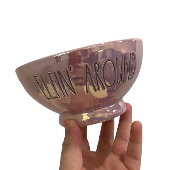 Rae Dunn Ceramic glazed Pink Iridescent "Elfin Around" Bowls 12oz CHRISTMAS - Picture 6 of 10